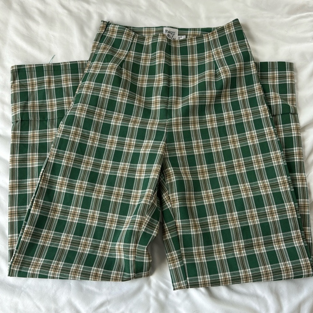 Green Checkered Work Pants